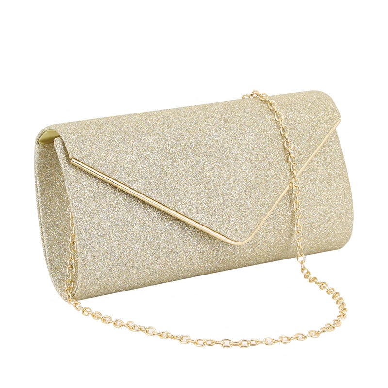 Naimo Flap Dazzling Clutch Bag Evening Bag with Detachable Chain - Image 1